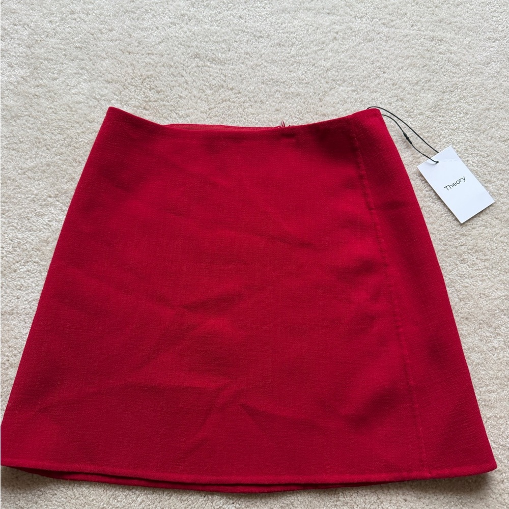 Theory Women's Vibrant Red Mini Skirt
